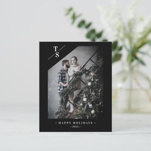 Cheap Pandemic Modern Black Happy Holidays Photo  (スタンド正面)