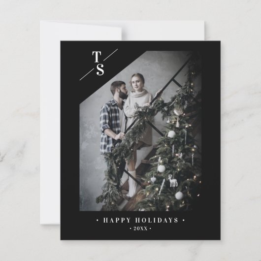 Cheap Pandemic Modern Black Happy Holidays Photo  (正面)