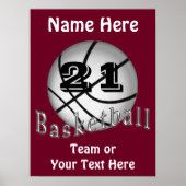Cheap Personalized Basketball Posters YOUR TEXT ポスター (正面)