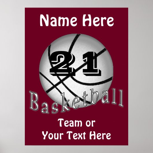 Cheap Personalized Basketball Posters YOUR TEXT ポスター (正面)