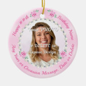 Cheap, Personalized Photo Birthday Ornaments, Pink セラミックオーナメント (正面)