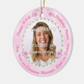 Cheap, Personalized Photo Birthday Ornaments, Pink セラミックオーナメント (左)