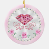 Cheap, Personalized Photo Birthday Ornaments, Pink セラミックオーナメント (裏面)