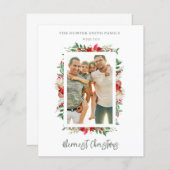 Cheap Photo Classic Merriest Christmas Poinsettias (正面/裏面)