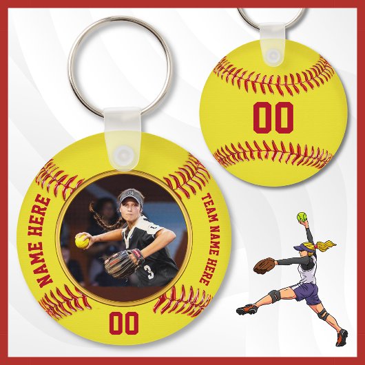Cheap Softball Gifts for Team, PHOTO, Personalized キーホルダー