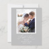 Cheap Swirly Flourish Grey Ornament Photo Newlywed (正面)