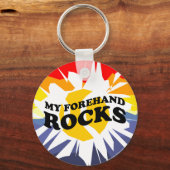 Cheap tennis keychains with ball slogan or saying キーホルダー (正面)