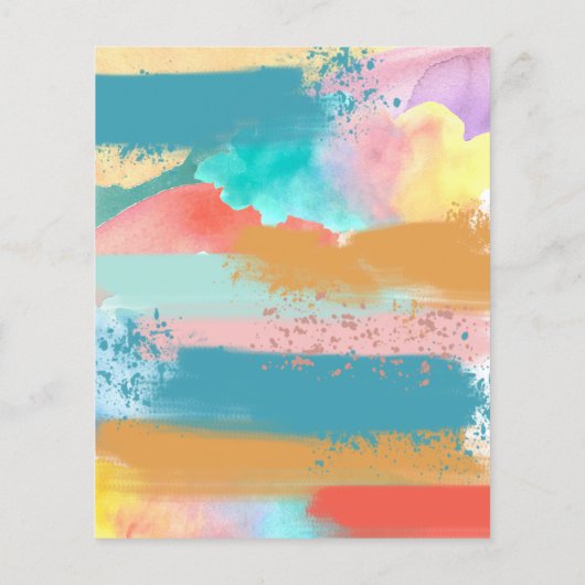 Cheap Water Color Artの絵を描絵を描パーティー誕生日 チラシ (裏面)