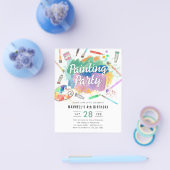 Cheap Water Color Artの絵を描絵を描パーティー誕生日 チラシ (シングル)