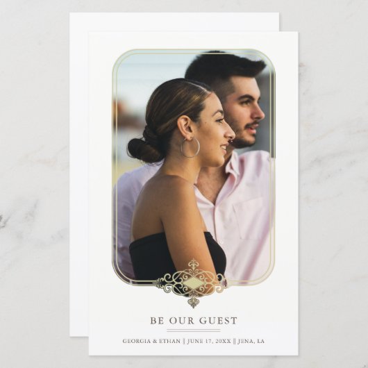 Cheap Wedding Flourish Filigree Fancy Photo Frame (正面/裏面)