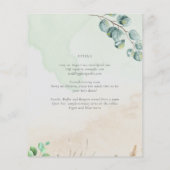 Cheap Wedding Reception Invitation Greenery Leaf  チラシ (裏面)