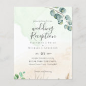 Cheap Wedding Reception Invitation Greenery Leaf  チラシ (正面)