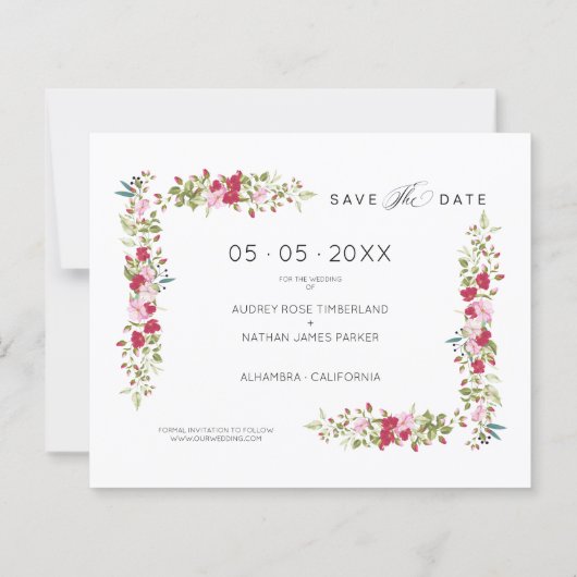 Cheap Whimsical Typography Pink Red Shades Flowers (裏面)