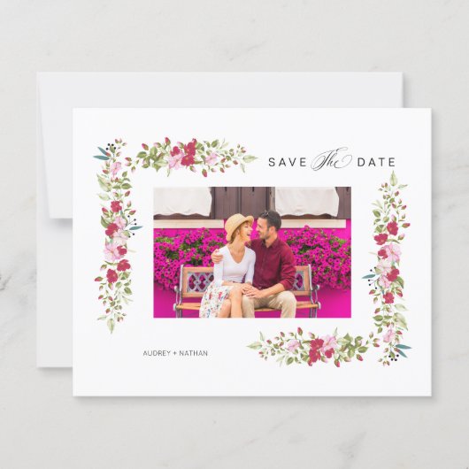 Cheap Whimsical Typography Pink Red Shades Flowers (正面)