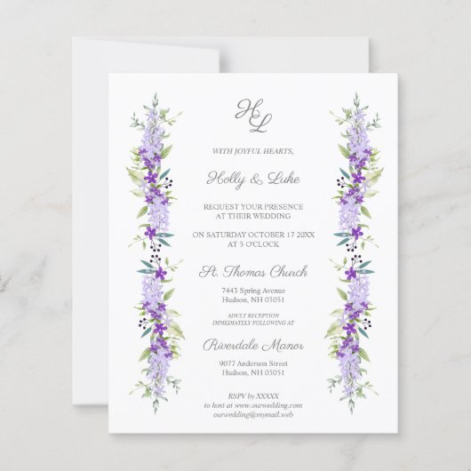 Cheap's 結婚 Purple Shades Flowers & Branches (正面)