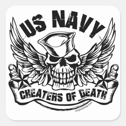 Cheaters of Death Corpsmanup.comステッカー スクエアシール (正面)