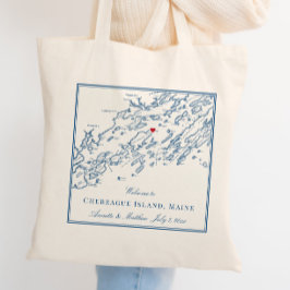 Chebeague Island Map Elegant Wedding Welcome トートバッグ