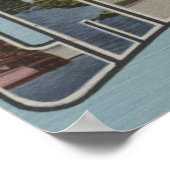 Cheboygan,ミシガン州 – ラージ・レター・シーン ポスター (角)