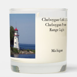 Cheboygan lighthouses glass candle