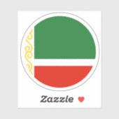 Chechnya Flag Round Sticker シール (シート)