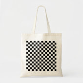 Check Black White Checkered Pattern Checkerboard トートバッグ (正面)