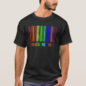 Check Cute About Me Out Barcode Rainbow Gay Pride  Tシャツ (正面)