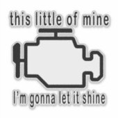 Check Engine let it shine ,，車，整備士，ドライブ，j シール (正面)