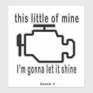 Check Engine let it shine ,,車,整備士,ドライブ,j シール