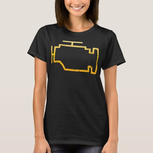 Check Engine Light Funny Mechanic Car Tシャツ (正面)