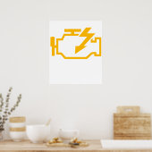 Check Engine Light Funny Mechanic Macanic Machanic ポスター (キッチン)