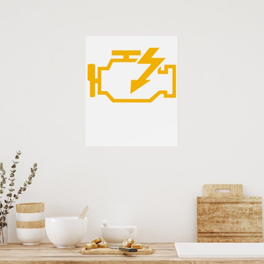 Check Engine Light Funny Mechanic Macanic Machanic ポスター (キッチン)