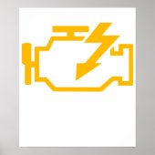 Check Engine Light Funny Mechanic Macanic Machanic ポスター (正面)