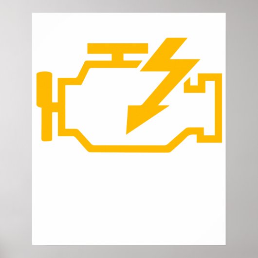 Check Engine Light Funny Mechanic Macanic Machanic ポスター (正面)
