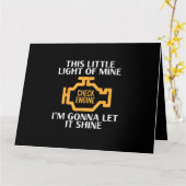 Check Engine Light Shine Funny Car Auto Mechanic G カード (黄色い花)