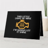 Check Engine Light Shine Funny Car Auto Mechanic G カード (正面)