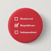 Check Mark Voter Democrat Republican Independent 缶バッジ (正面)