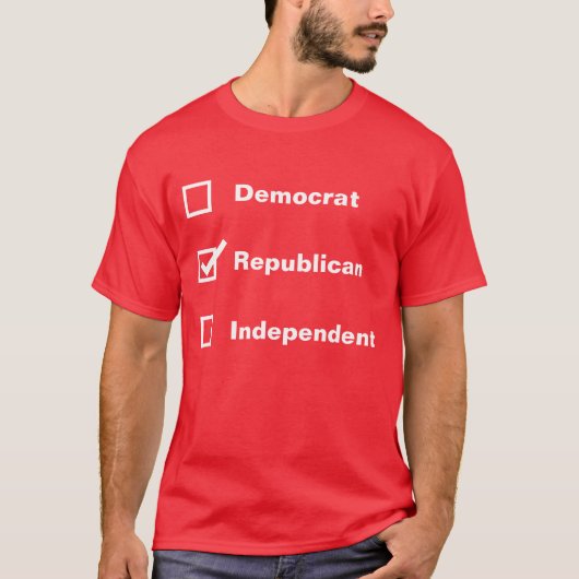 Check Mark Voter Democrat Republican Independent Tシャツ (正面)