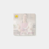 CHECK MEO White Cat with Headphones – Personalized ポストイット (正面)