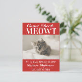 「Check Meowt」新しいCatの発表 ポストカード (スタンド正面)