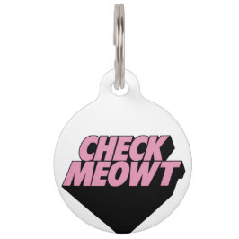 Check Meowt Round Pet Tag ペット　ネームタグ
