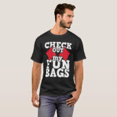 Check Out My Funbags - Cornhole Player Bean Bag Ga Tシャツ (正面フル)