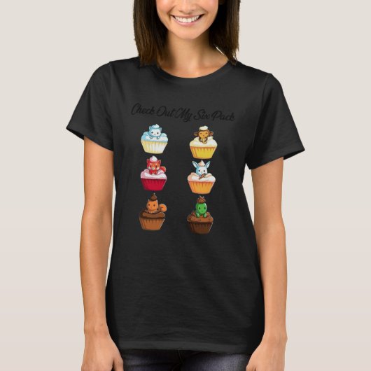 Check Out My Six Pack Cute Cupcakes Yoga Fitness G Tシャツ (正面)