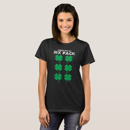 Check Out My Six Pack Shamrock St Patricks Day Wor Tシャツ (正面フル)