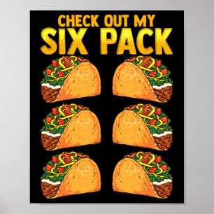 Check Out My Six Pack Taco おもしろい Cinco De Mayo Fit ポスター