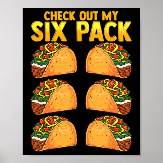 Check Out My Six Pack Taco おもしろい Cinco De Mayo Fit ポスター (正面)