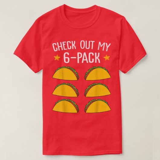 Check Out My Six Pack Taco おもしろい Cinco de Mayo Fit Tシャツ (デザイン正面)