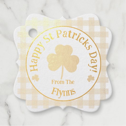 Check St Patricks Shamrock NAME フェイバータグ (正面)