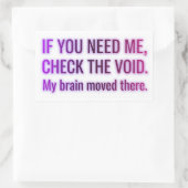 Check the Void — My Brain Moved There 長方形シール (バッグ)