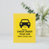 Check Under Car Sign,オーストラリア ポストカード (スタンド正面)