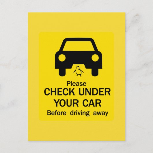 Check Under Car Sign,オーストラリア ポストカード (正面)